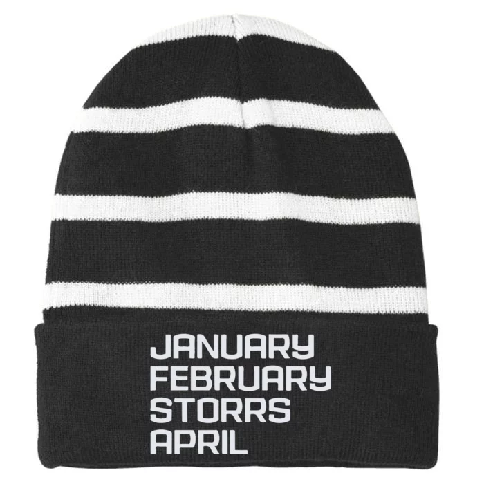 Ct Months January February Storrs April Striped Beanie with Solid Band