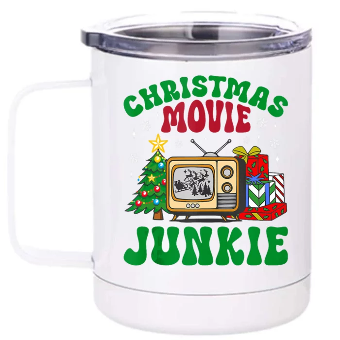 Christmas Movie Junkie Xmas Family Merry Christmas Tank Top Front & Back 12oz Stainless Steel Tumbler Cup