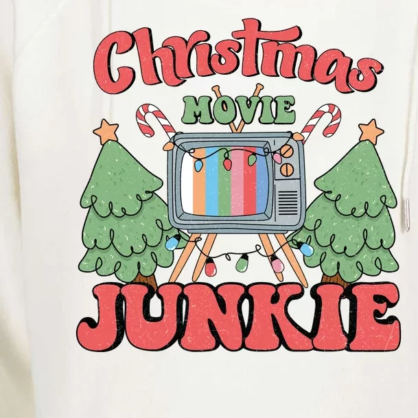 Christmas Movie Junkie Womens Funnel Neck Pullover Hood