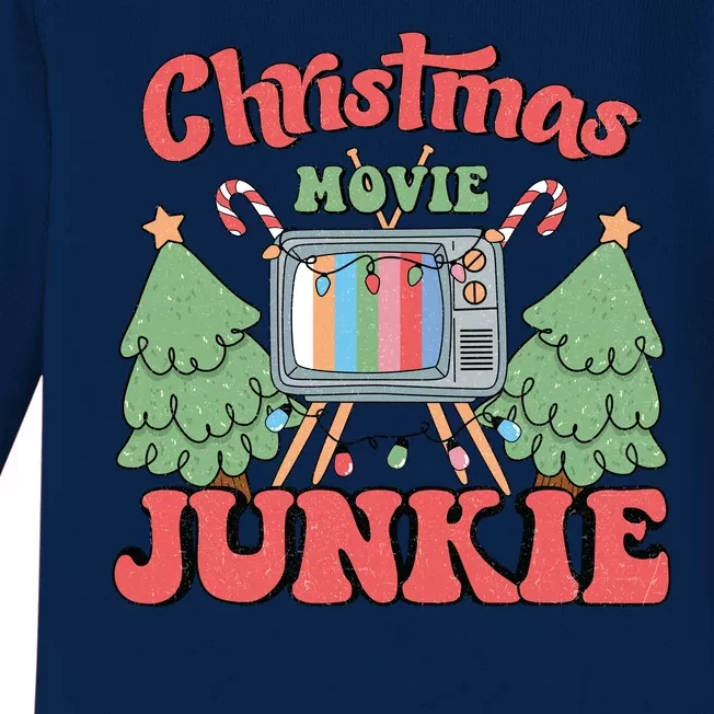 Christmas Movie Junkie Baby Long Sleeve Bodysuit