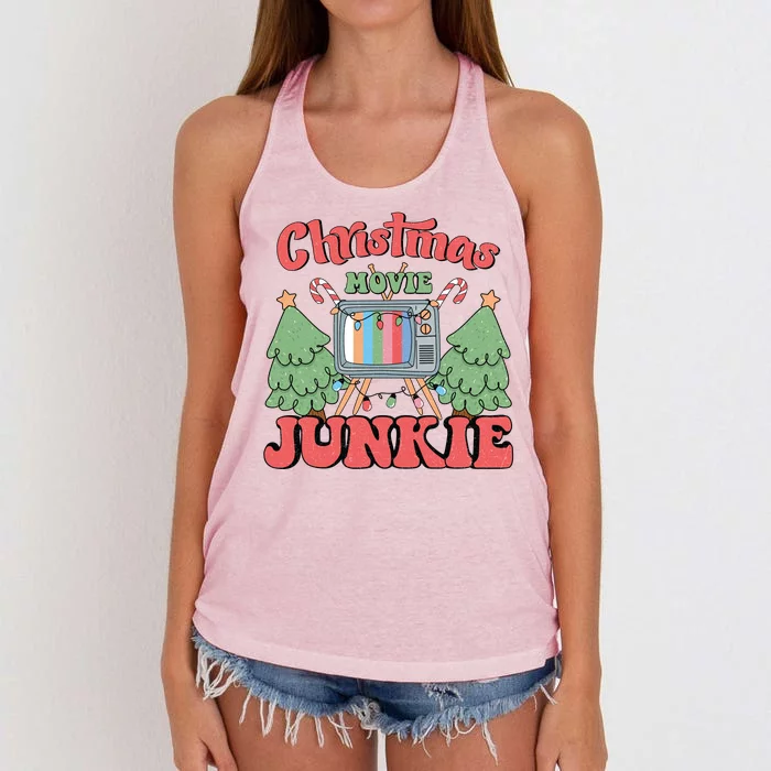 Christmas Movie Junkie Women's Knotted Racerback Tank