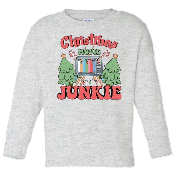 Christmas Movie Junkie Toddler Long Sleeve Shirt