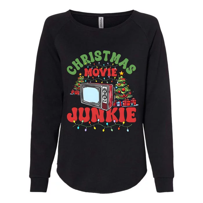 Christmas Movie Junkie Xmas Holiday Season Womens California Wash Sweatshirt