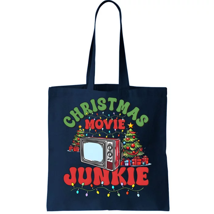 Christmas Movie Junkie Xmas Holiday Season Tote Bag