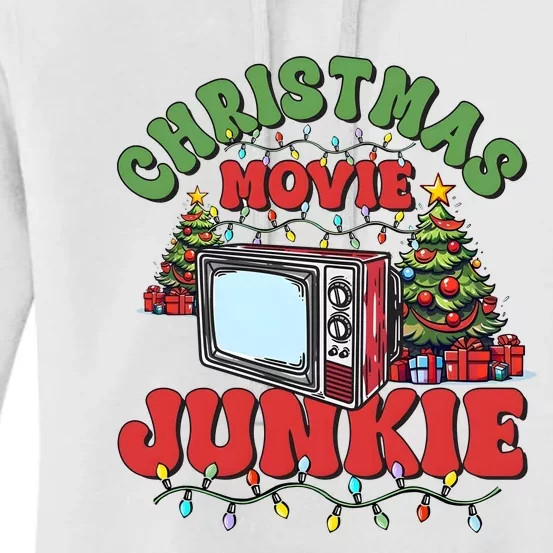 Christmas Movie Junkie Xmas Holiday Season Women's Pullover Hoodie