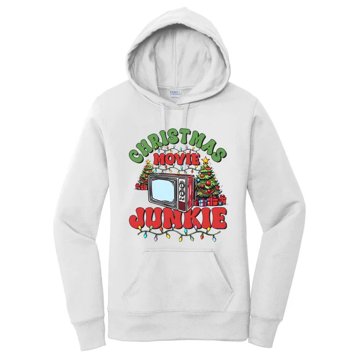 Christmas Movie Junkie Xmas Holiday Season Women's Pullover Hoodie