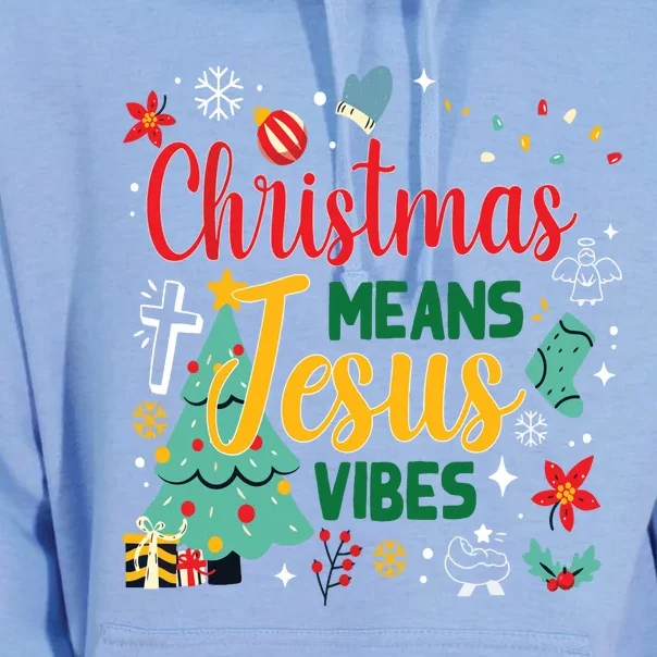 Christmas Means Jesus Vibes Xmas Women Christian Nativity Unisex Surf Hoodie