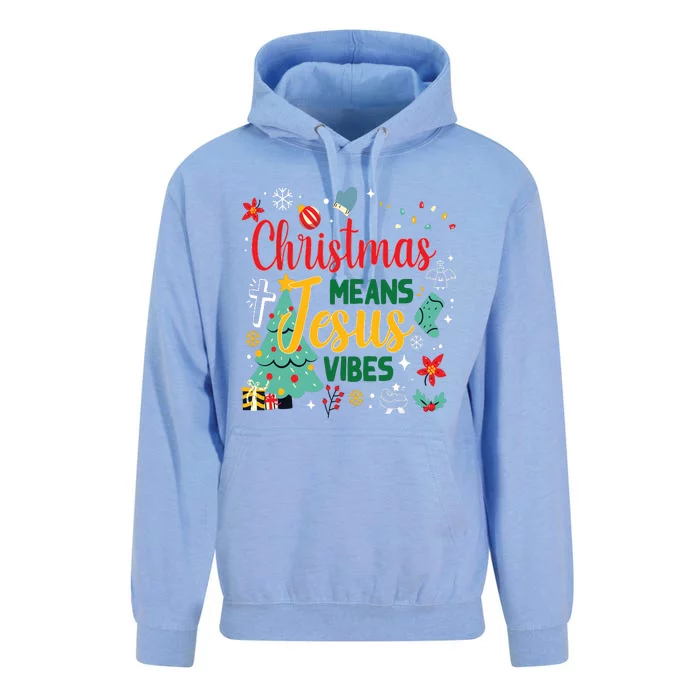 Christmas Means Jesus Vibes Xmas Women Christian Nativity Unisex Surf Hoodie