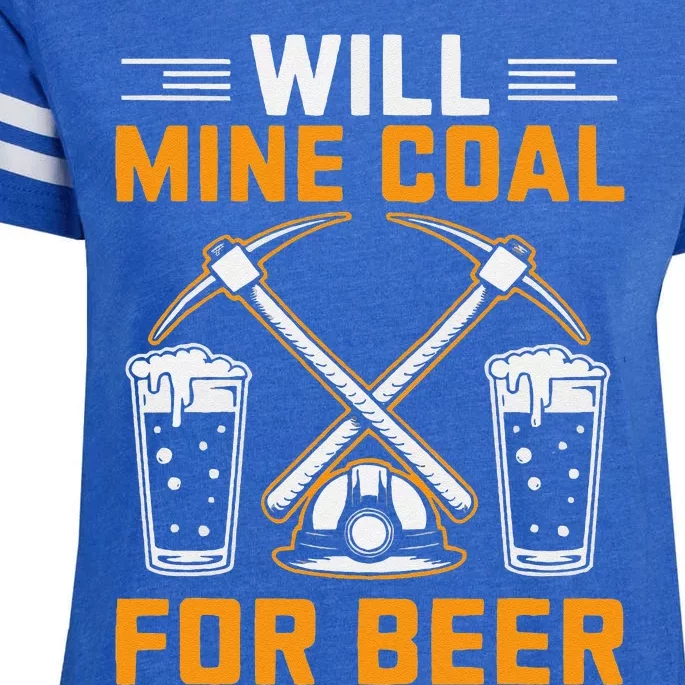 Coal Miner Job Profession Digging Occupation Coal Mining Enza Ladies Jersey Football T-Shirt