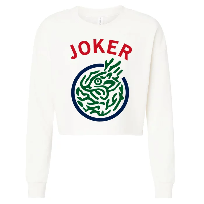 Chinese Mah Jong Joker Tile Mahjong Costume Cropped Pullover Crew