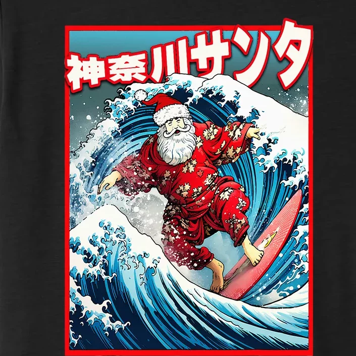 Christmas Meets Japanese Great Wave Santa Surfs Kanagawa ChromaSoft Performance T-Shirt