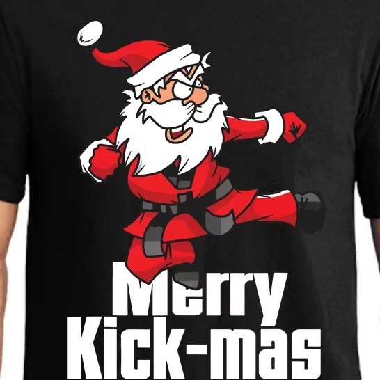 Christmas Merry Kickmas Santa Claus Karate Pajama Set