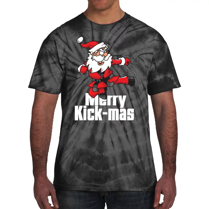 Christmas Merry Kickmas Santa Claus Karate Tie-Dye T-Shirt