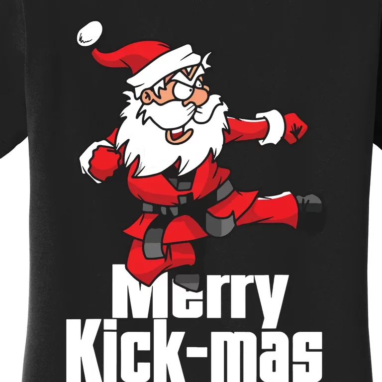 Christmas Merry Kickmas Santa Claus Karate Women's T-Shirt