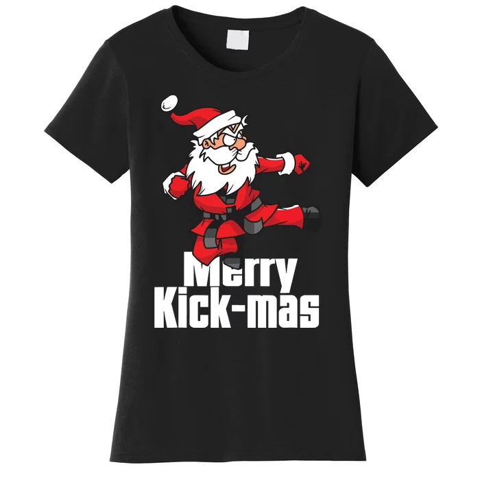 Christmas Merry Kickmas Santa Claus Karate Women's T-Shirt