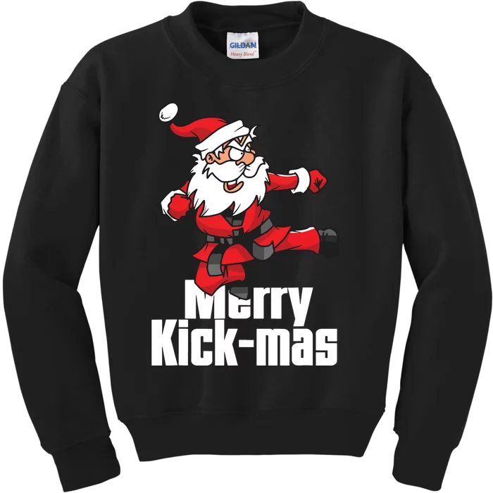 Christmas Merry Kickmas Santa Claus Karate Kids Sweatshirt