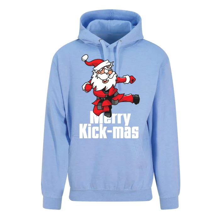 Christmas Merry Kickmas Santa Claus Karate Unisex Surf Hoodie