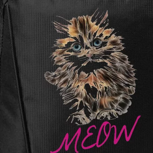 Cat Meow Kitty Funny Cats Mom And Cat Dad Gift City Backpack