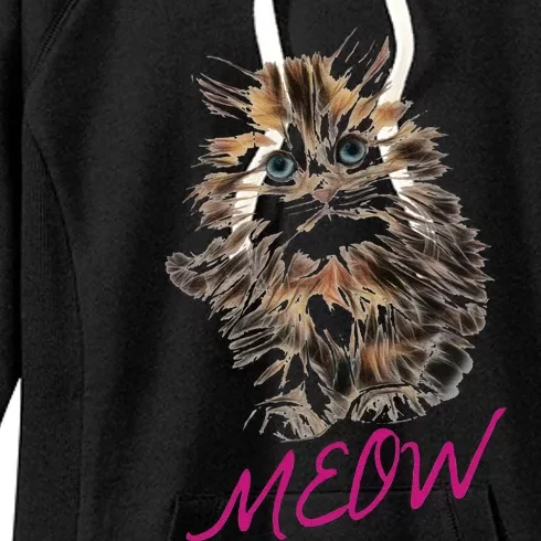 Cat Meow Kitty Funny Cats Mom And Cat Dad Gift Women's Fleece Hoodie