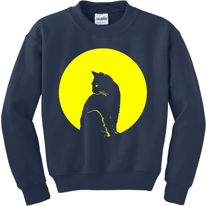 Cat Moon Kitty Full Moon Kids Sweatshirt