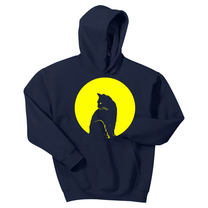 Cat Moon Kitty Full Moon Kids Hoodie