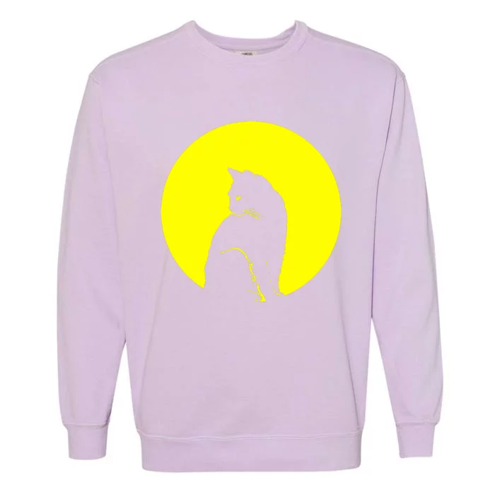 Cat Moon Kitty Full Moon Garment-Dyed Sweatshirt