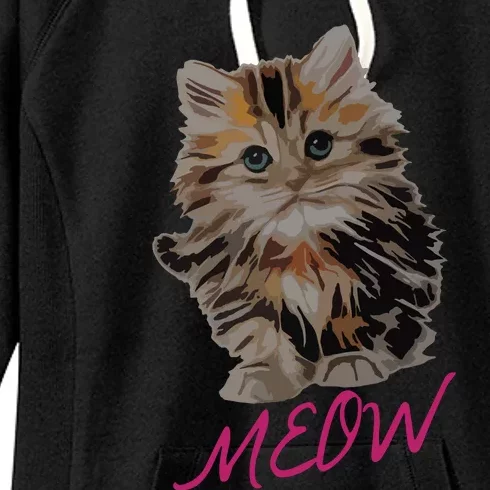 Cat Meow Kitty Funny Cats Mom And Cat Dad Gift Women's Fleece Hoodie