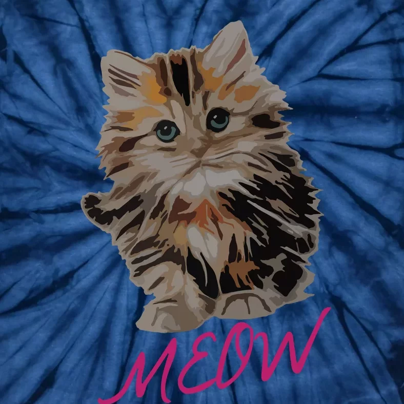 Cat Meow Kitty Funny Cats Mom And Cat Dad Gift Tie-Dye T-Shirt