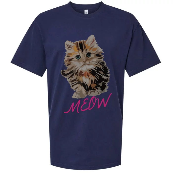 Cat Meow Kitty Funny Cats Mom And Cat Dad Gift Sueded Cloud Jersey T-Shirt