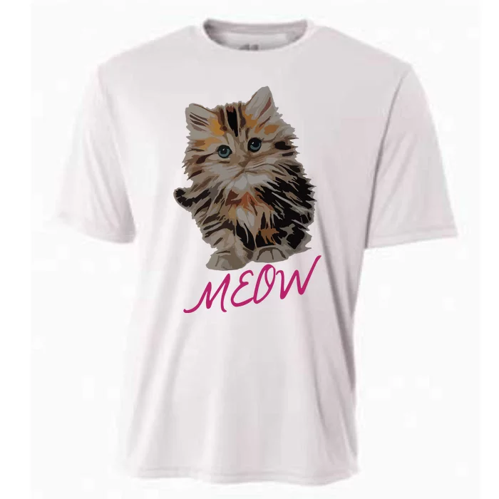 Cat Meow Kitty Funny Cats Mom And Cat Dad Gift Cooling Performance Crew T-Shirt