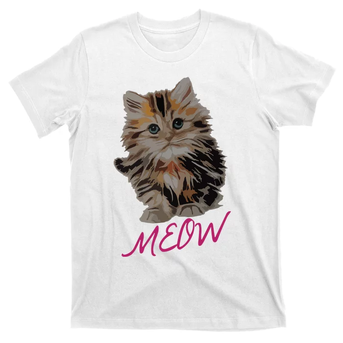 Cat Meow Kitty Funny Cats Mom And Cat Dad Gift T-Shirt