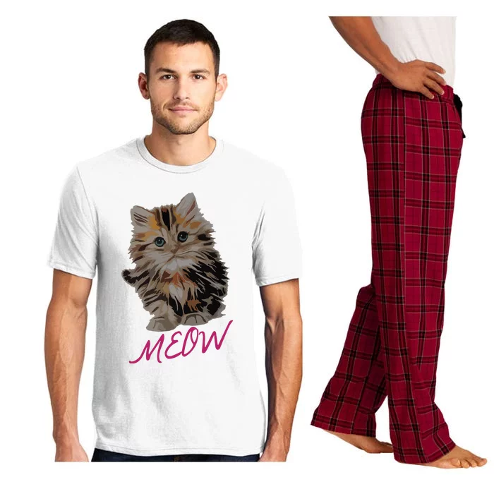 Cat Meow Kitty Funny Cats Mom And Cat Dad Gift Pajama Set