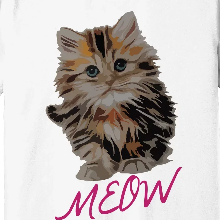 Cat Meow Kitty Funny Cats Mom And Cat Dad Gift Premium T-Shirt