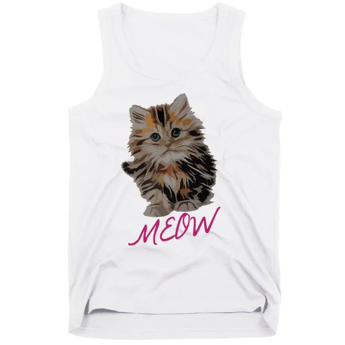 Cat Meow Kitty Funny Cats Mom And Cat Dad Gift Tank Top