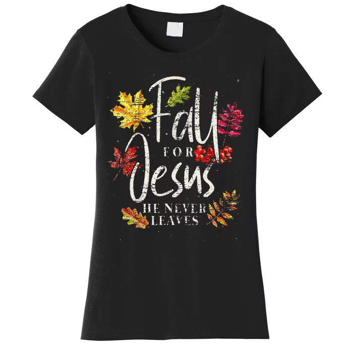 Cool Maple Leave Thanksgiving Autumn Fall For Jesus Women's T-Shirt