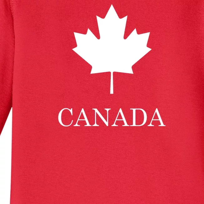 Canada Maple Leaf Canadian Flag Baby Long Sleeve Bodysuit