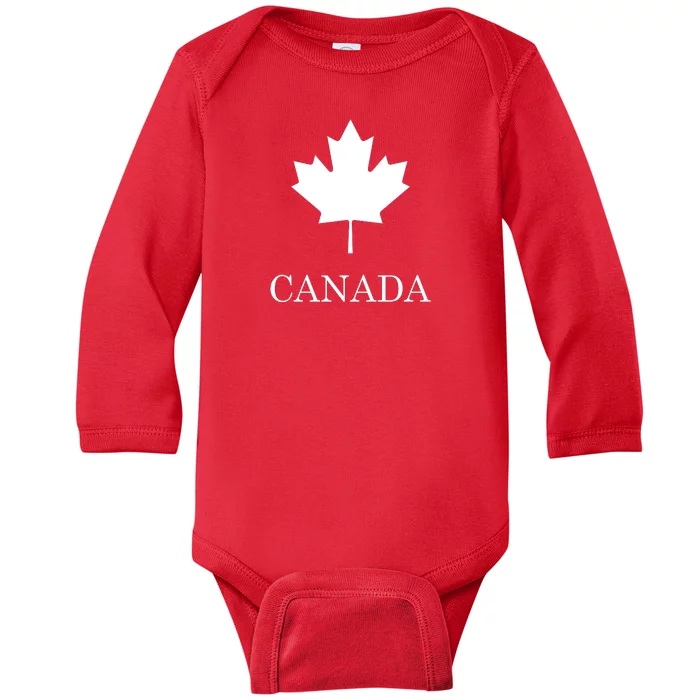 Canada Maple Leaf Canadian Flag Baby Long Sleeve Bodysuit