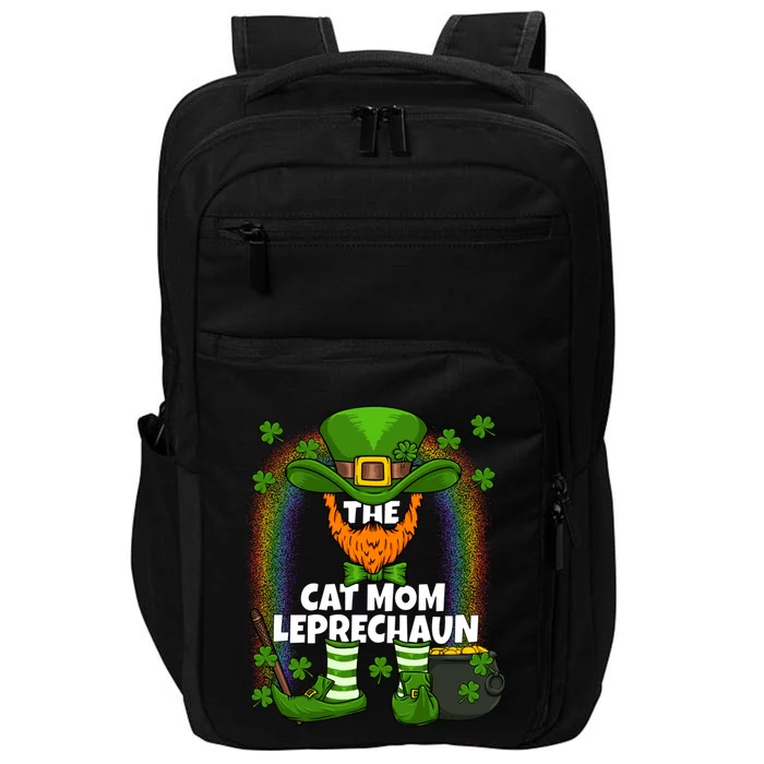 Cat Mom Leprechaun Family Matching St Patricks Day Party Gift Impact Tech Backpack