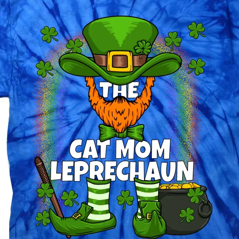 Cat Mom Leprechaun Family Matching St Patricks Day Party Gift Tie-Dye T-Shirt