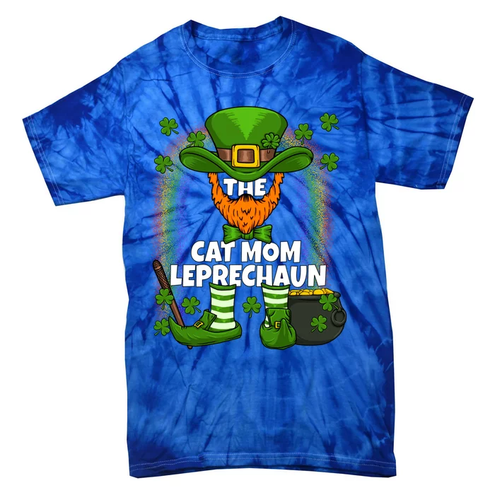 Cat Mom Leprechaun Family Matching St Patricks Day Party Gift Tie-Dye T-Shirt