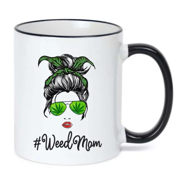 Classy Mom Life with Leopard Mom Marijuana Weed Lover Black Color Changing Mug