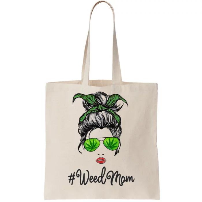 Classy Mom Life with Leopard Mom Marijuana Weed Lover Tote Bag