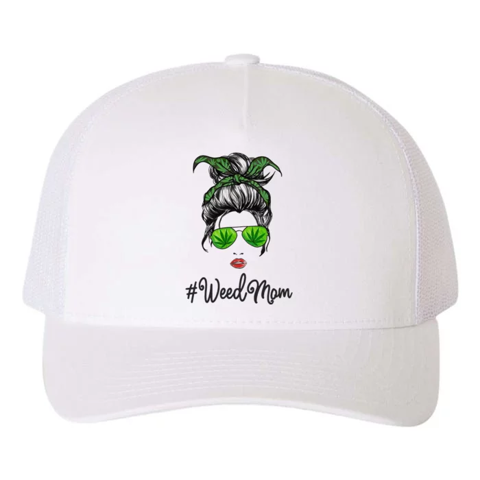 Classy Mom Life with Leopard Mom Marijuana Weed Lover Yupoong Adult 5-Panel Trucker Hat