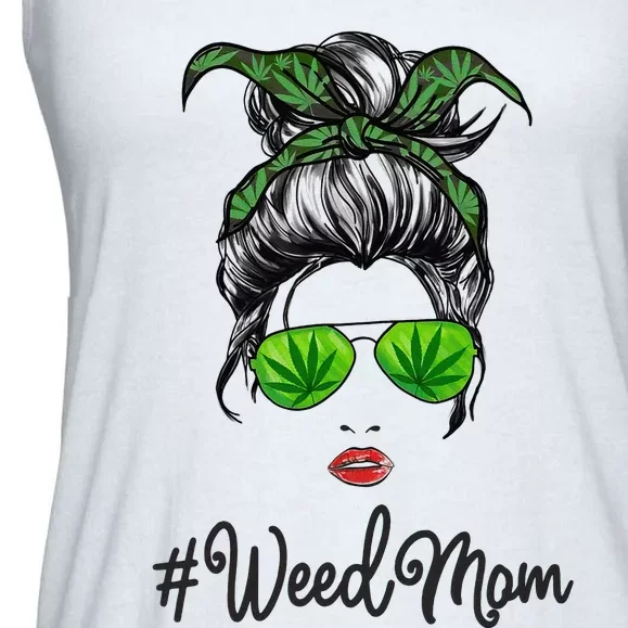 Classy Mom Life with Leopard Mom Marijuana Weed Lover Ladies Essential Flowy Tank