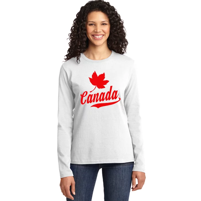 Canadian Maple Leaf Country Canada Ladies Long Sleeve Shirt