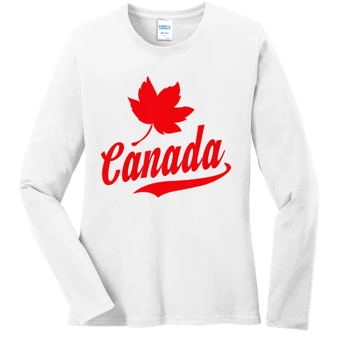 Canadian Maple Leaf Country Canada Ladies Long Sleeve Shirt