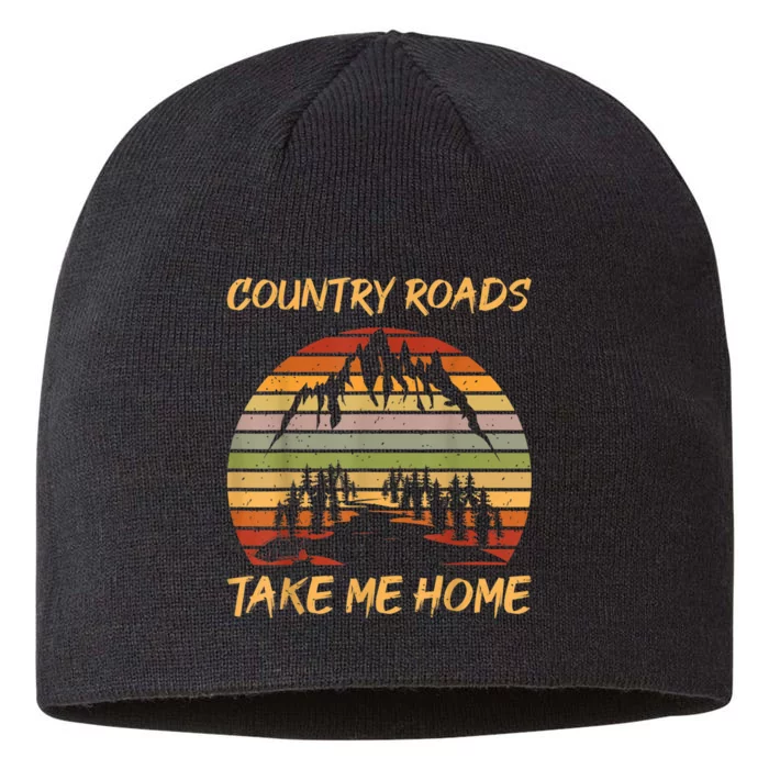 Country Music Lovers Vintage Country Roads Take Me Home 8 1/2in Sustainable Knit Beanie