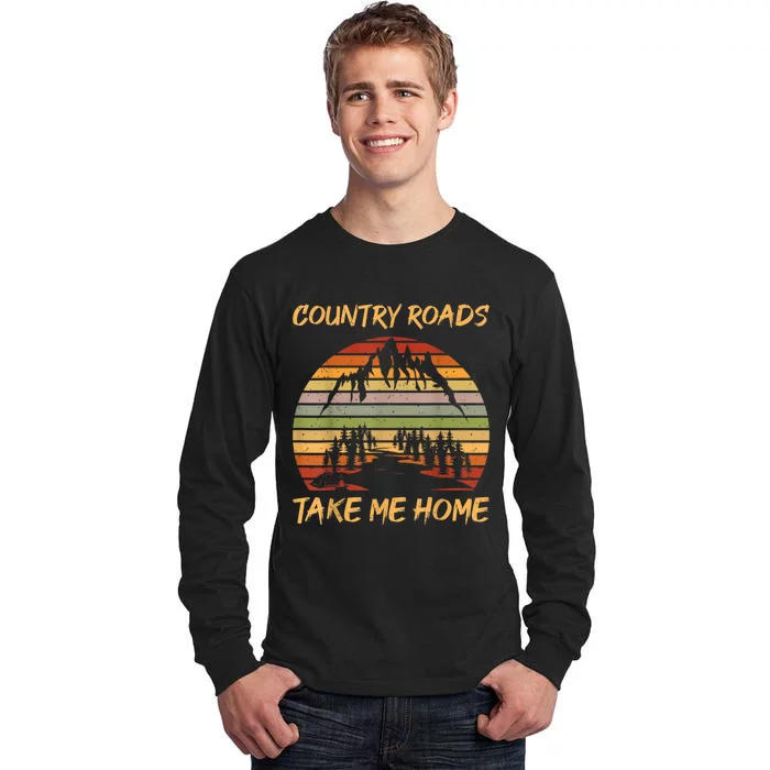 Country Music Lovers Vintage Country Roads Take Me Home Tall Long Sleeve T-Shirt