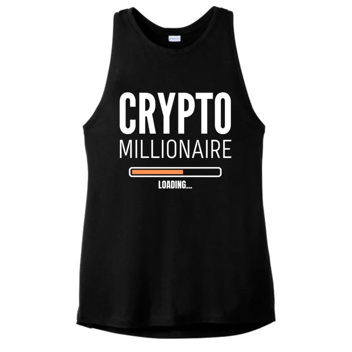 Crypto Millionaire Loading Funny Crypto Currency Ladies Tri-Blend Wicking Tank