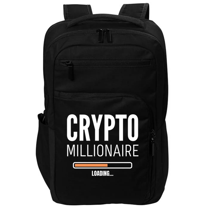 Crypto Millionaire Loading Funny Crypto Currency Impact Tech Backpack